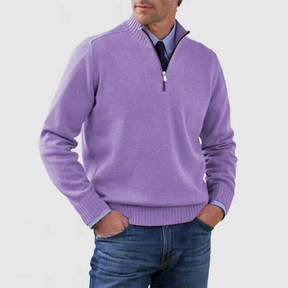 Heren Gebreide Pullover met Opstaande Kraag en Halve Rits | Warm & Rekbaar
