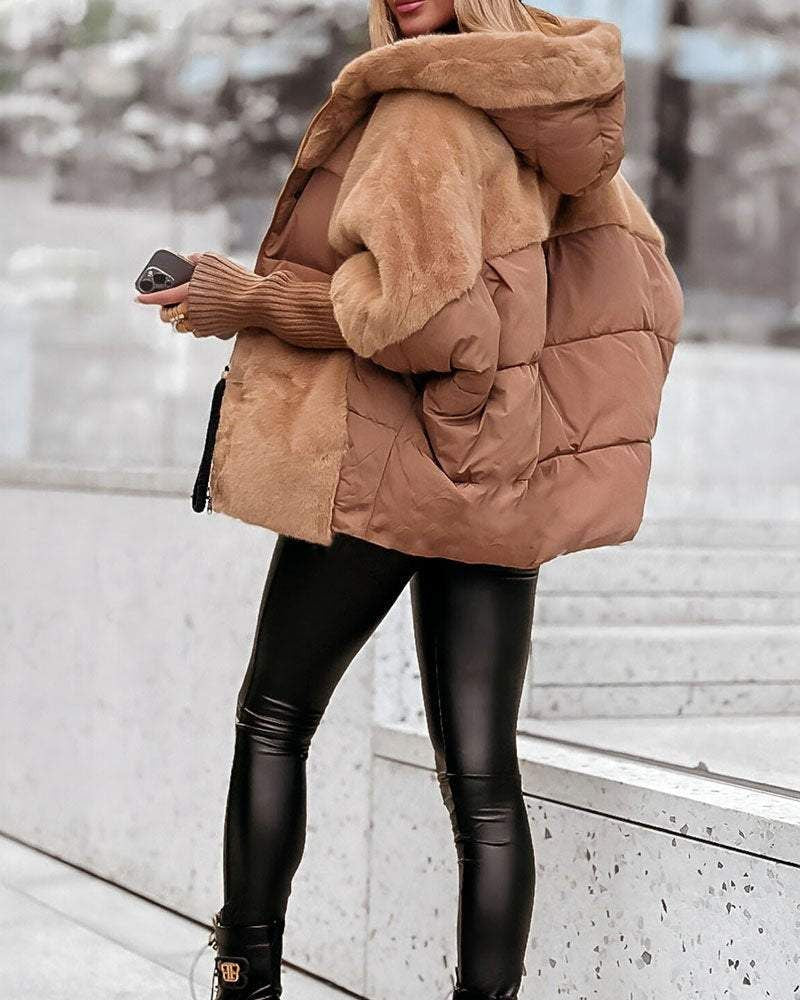 Elegante Oversized Winterjas met Capuchon – Warme Stijl