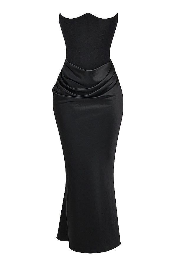 PartyNight - Luxe strapless maxi jurk