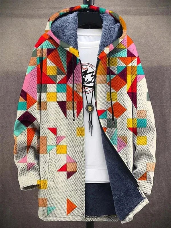 Dames Artistieke Afdrukken Capuchon Cardigan | Warme