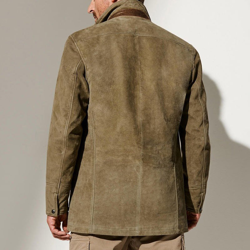 Heren Vintage Buckskin Look Jas | Verfijnde Afwerking