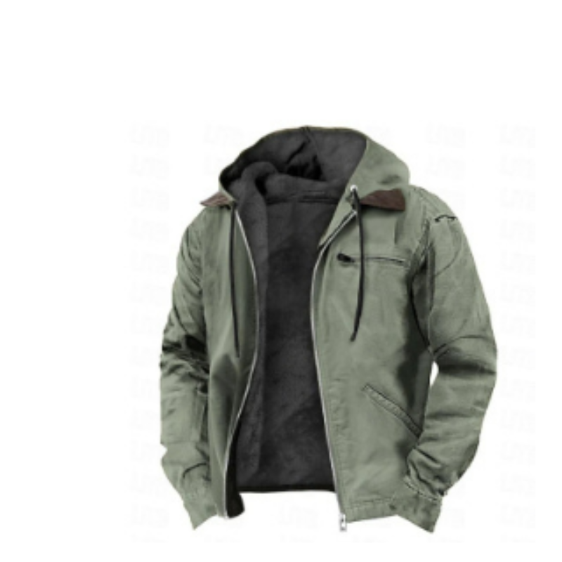 Heren Dikke Gevoerde Winterjas met Capuchon | Comfortabele Warme Jas met Rits