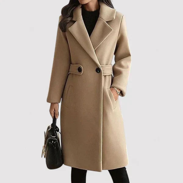 Dames Elegante Getailleerde Lange Jas | Tijdloze Stijl