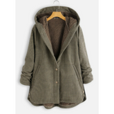 Dames Geruite Jas met Capuchon en Zakken | Warme Geruite Winterjas