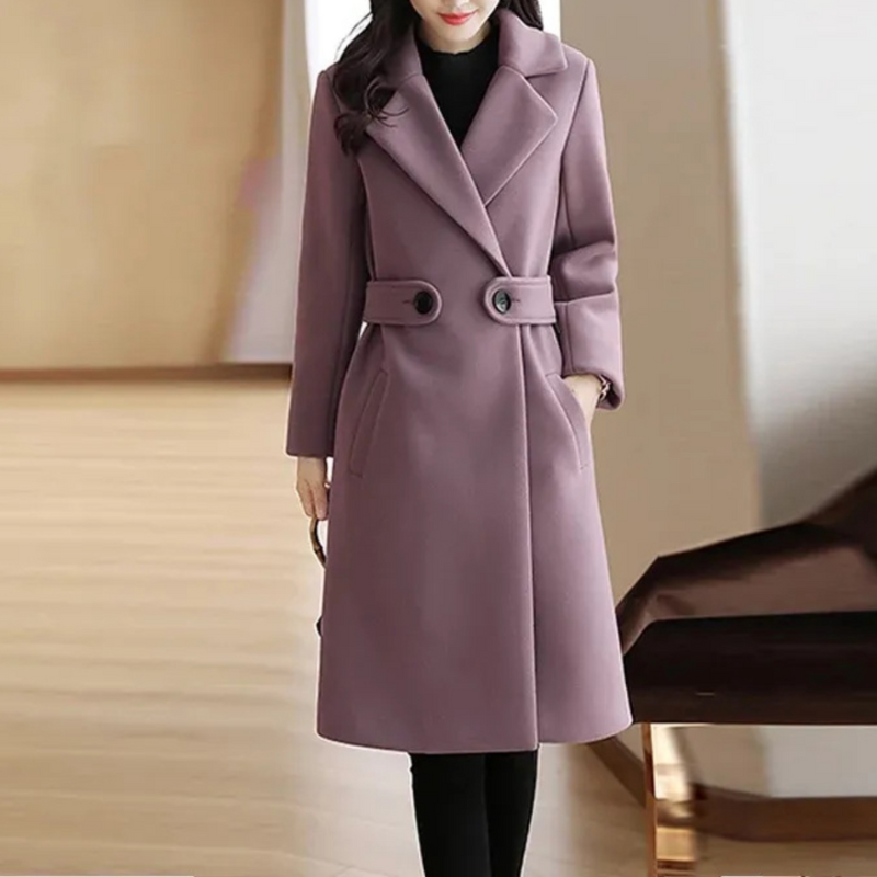 Dames Elegante Getailleerde Lange Jas | Tijdloze Stijl