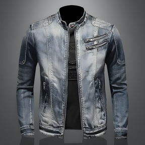 Ryan - Heren Denim Jas met Stoer Design en Ritsdetails