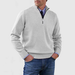 Heren Gebreide Pullover met Opstaande Kraag en Halve Rits | Warm & Rekbaar