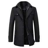 Heren Warme Middellange Winterjas met Rits | Comfortabele Lange Overjas voor de Winter