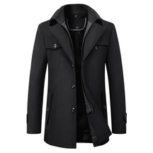 Heren Warme Middellange Winterjas met Rits | Comfortabele Lange Overjas voor de Winter