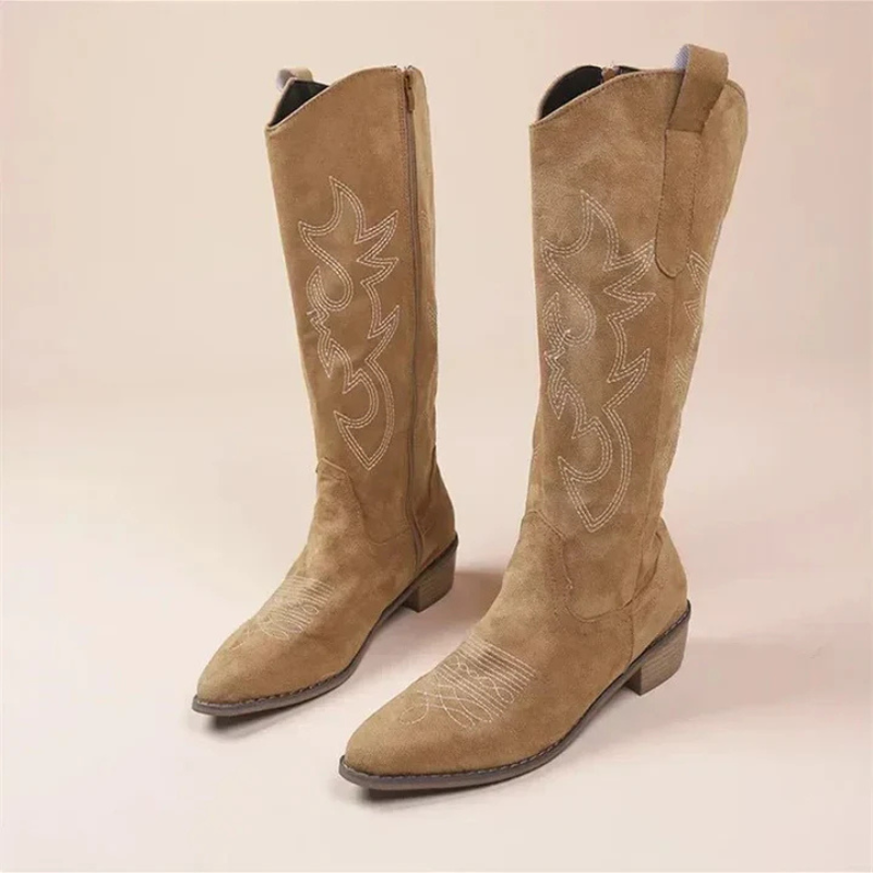 Dames Lange Western Laarzen | Cowboystijl Kniehoge Laarzen