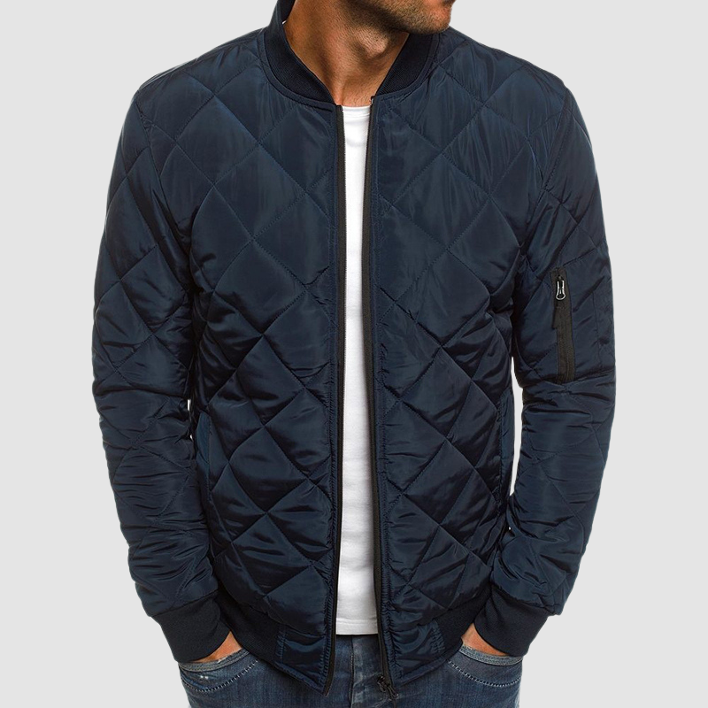 Heren Diamant Stiksel Slim Fit Jack | Rits met Mouwzak