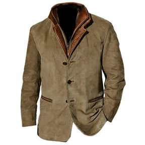 Heren Vintage Buckskin Look Jas | Verfijnde Afwerking