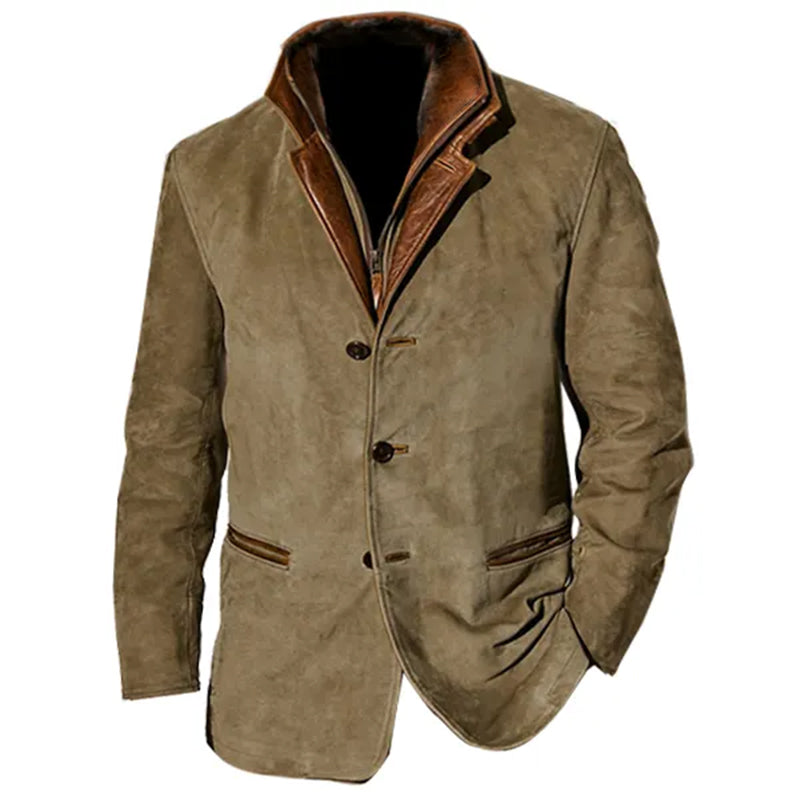Heren Vintage Buckskin Look Jas | Verfijnde Afwerking