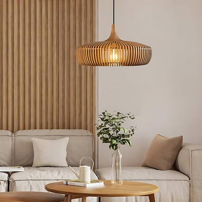 NatureLight - Stijlvolle Houten Hanglamp voor Sfeerverlichting