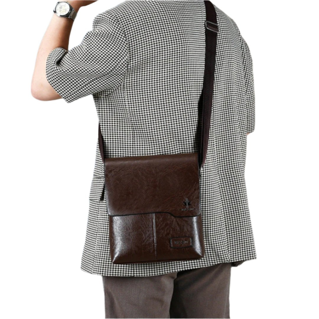 TimberCraft - Luxe Leren Messenger Bag met Verstelbare Schouderriem