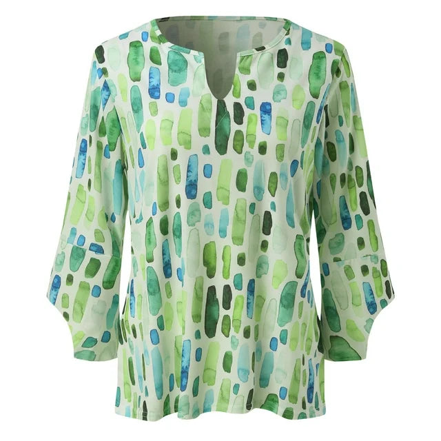 Jennie - Vloeiende Blouse met Print, Elegant en Comfortabel