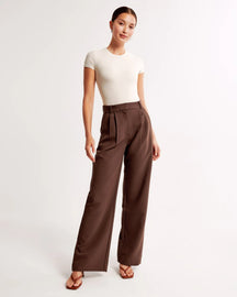 Sophie – Wijde Pantalon, Hoge Taille en Elegante Snit