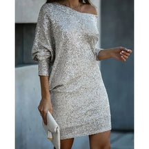 Emma - Dames Glitterjurk met One-Shoulder Design