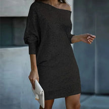 Emma - Dames Glitterjurk met One-Shoulder Design