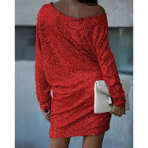 Emma - Dames Glitterjurk met One-Shoulder Design