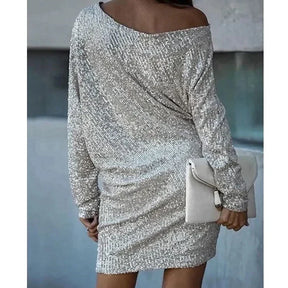 Emma - Dames Glitterjurk met One-Shoulder Design