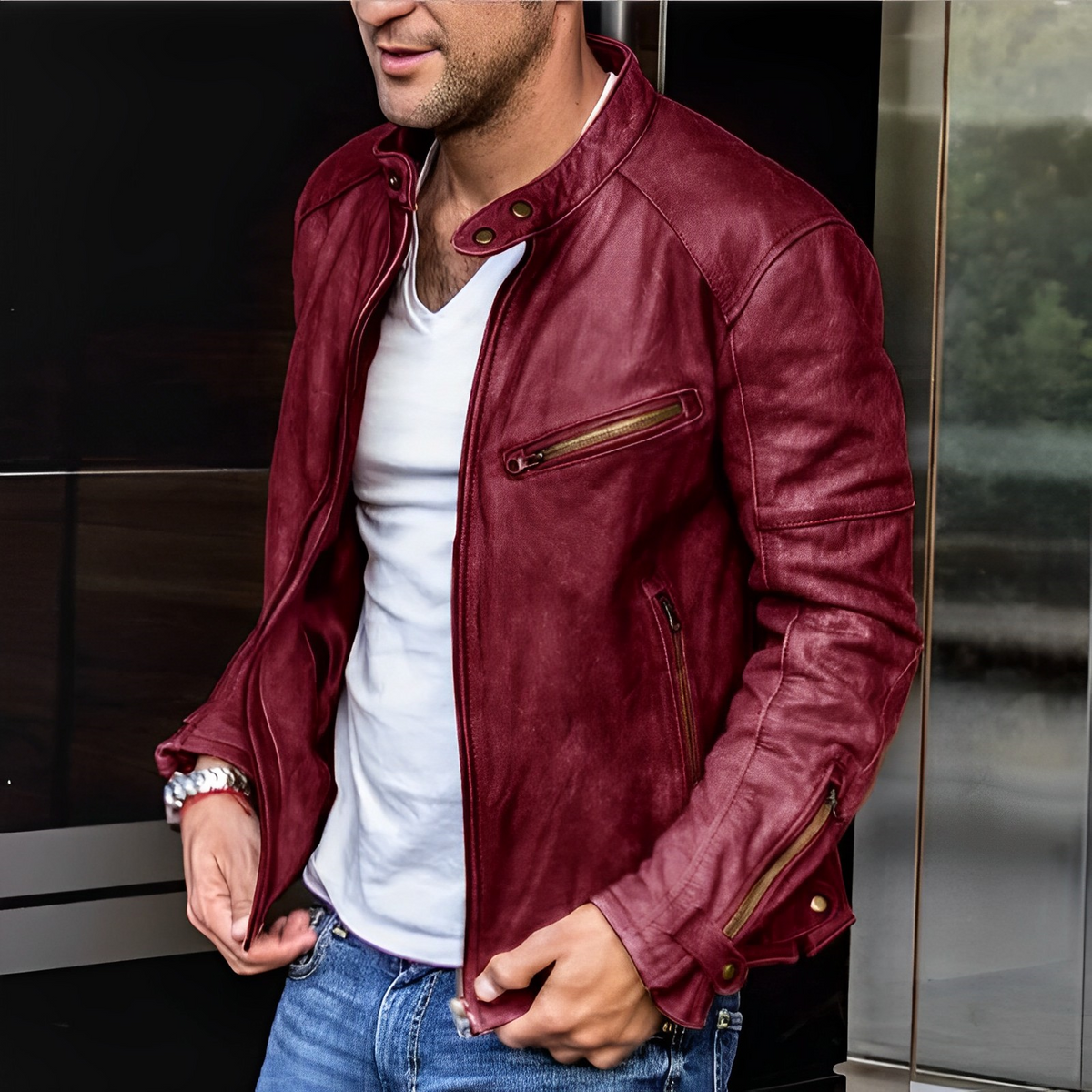 Heren Slim Fit Bikerjack | Warme & Stijlvolle Outdoorjas