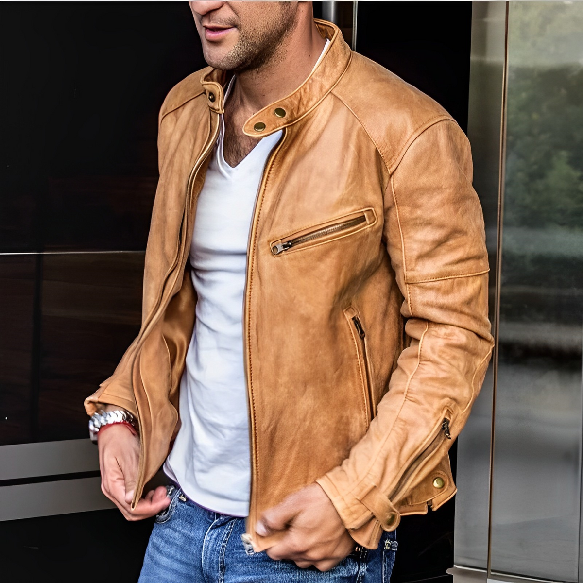 Heren Slim Fit Bikerjack | Warme & Stijlvolle Outdoorjas