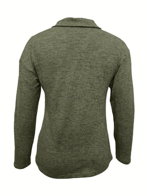 Dames Elegante Lange Mouw Zipper Top | Moderne Musthave