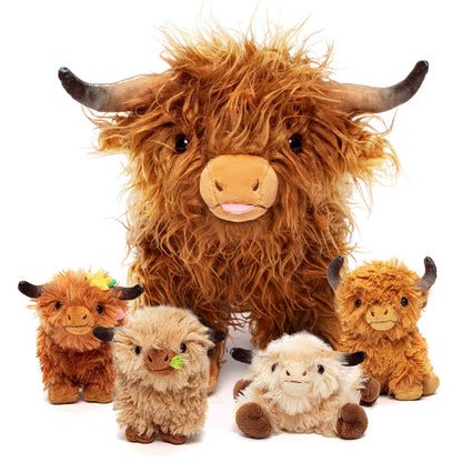 CuddleCows - Schotse Hooglander Familie Knuffelset