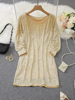 Emma - Dames Glitterjurk met One-Shoulder Design