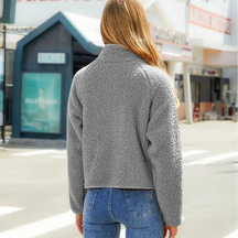 Dames Gewatteerde Cropped Jas | Staande Kraag met Rits