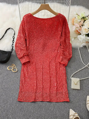 Emma - Dames Glitterjurk met One-Shoulder Design