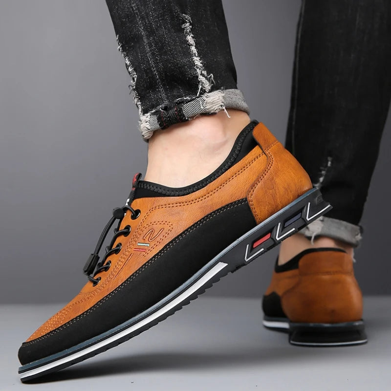 UrbanStride - Heren Leren Sneakers met Antislip Zool