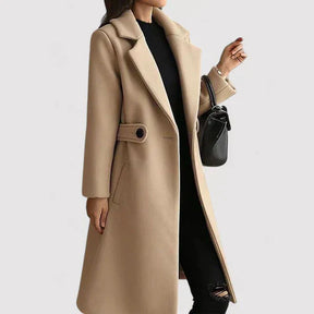 Dames Elegante Getailleerde Lange Jas | Tijdloze Stijl