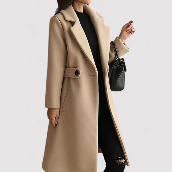 Dames Elegante Getailleerde Lange Jas | Tijdloze Stijl
