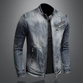Ryan - Heren Denim Jas met Stoer Design en Ritsdetails