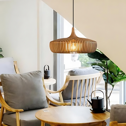 NatureLight - Stijlvolle Houten Hanglamp voor Sfeerverlichting