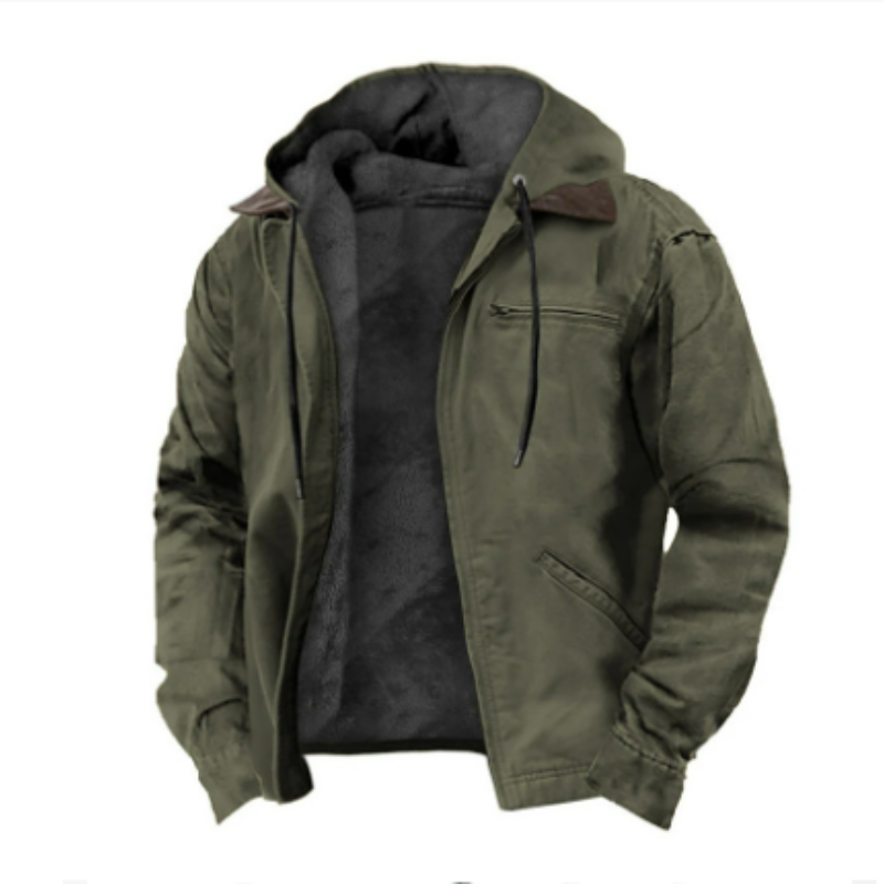 Heren Dikke Gevoerde Winterjas met Capuchon | Comfortabele Warme Jas met Rits