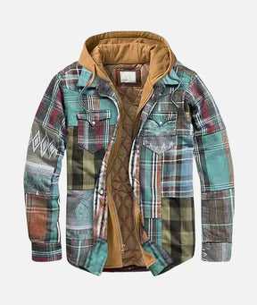 Heren Vintage Patchwork Ruit Jas | Warm en Stijlvol