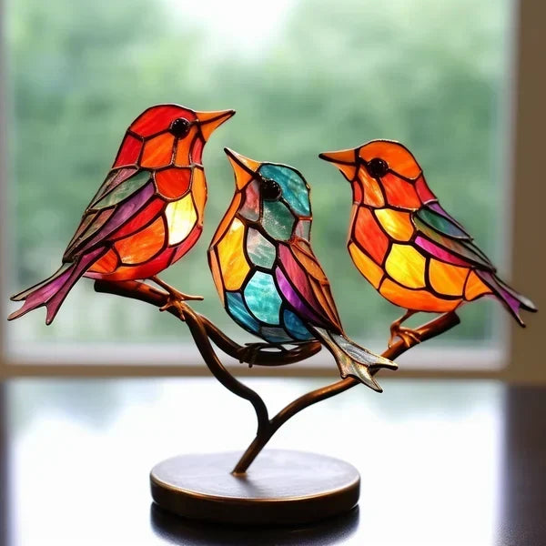 HomeDecor - Luxe gekleurd glazen vogel decor