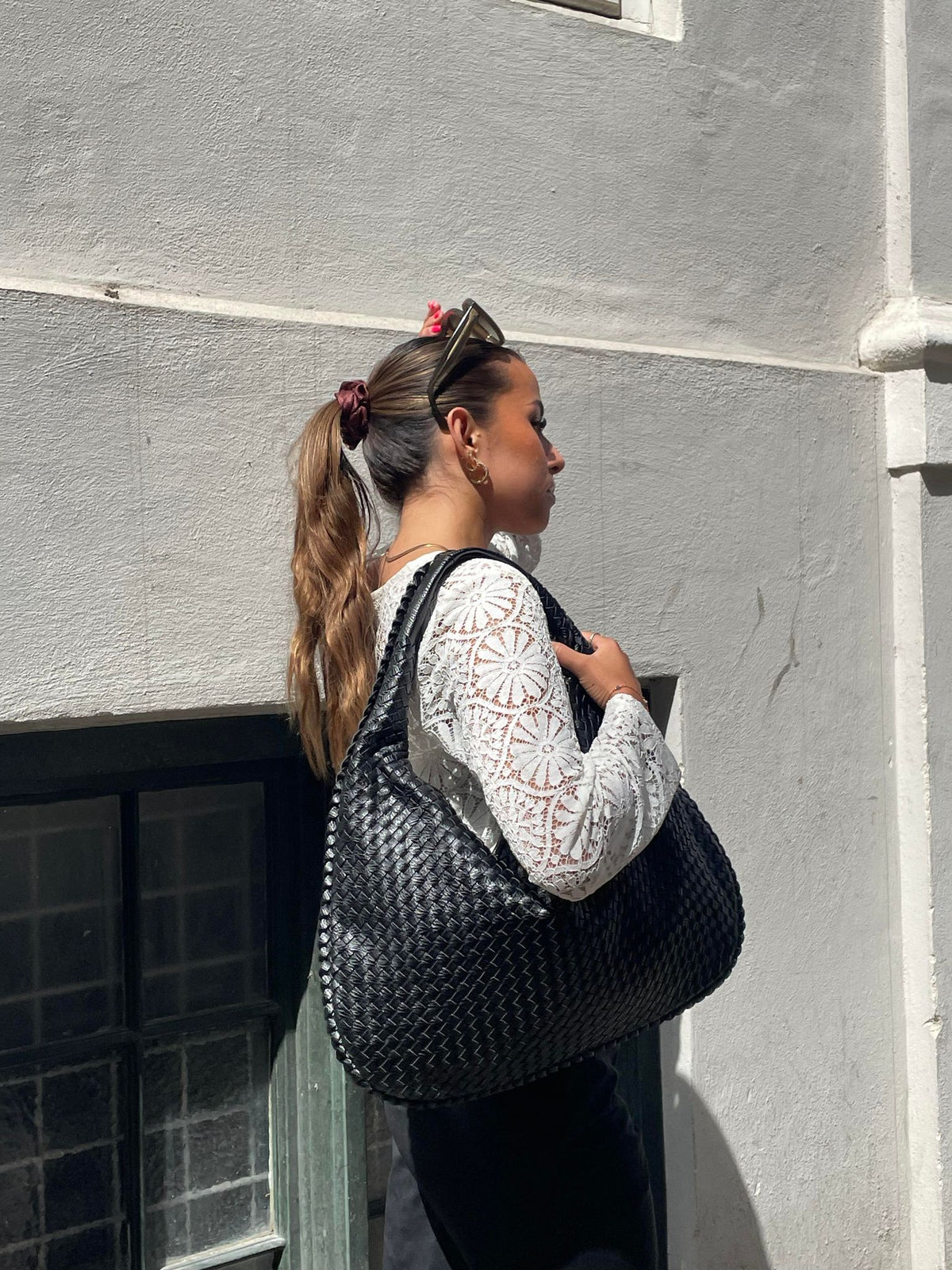 Ella - Dames Geweven Nepleren Hobo Tas
