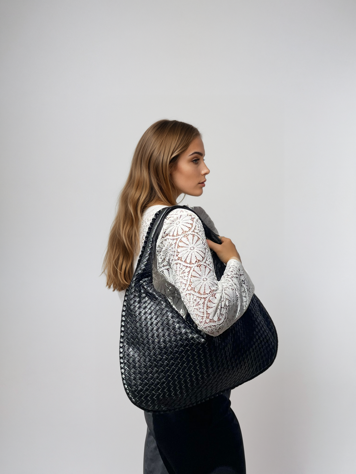 Ella - Dames Geweven Nepleren Hobo Tas