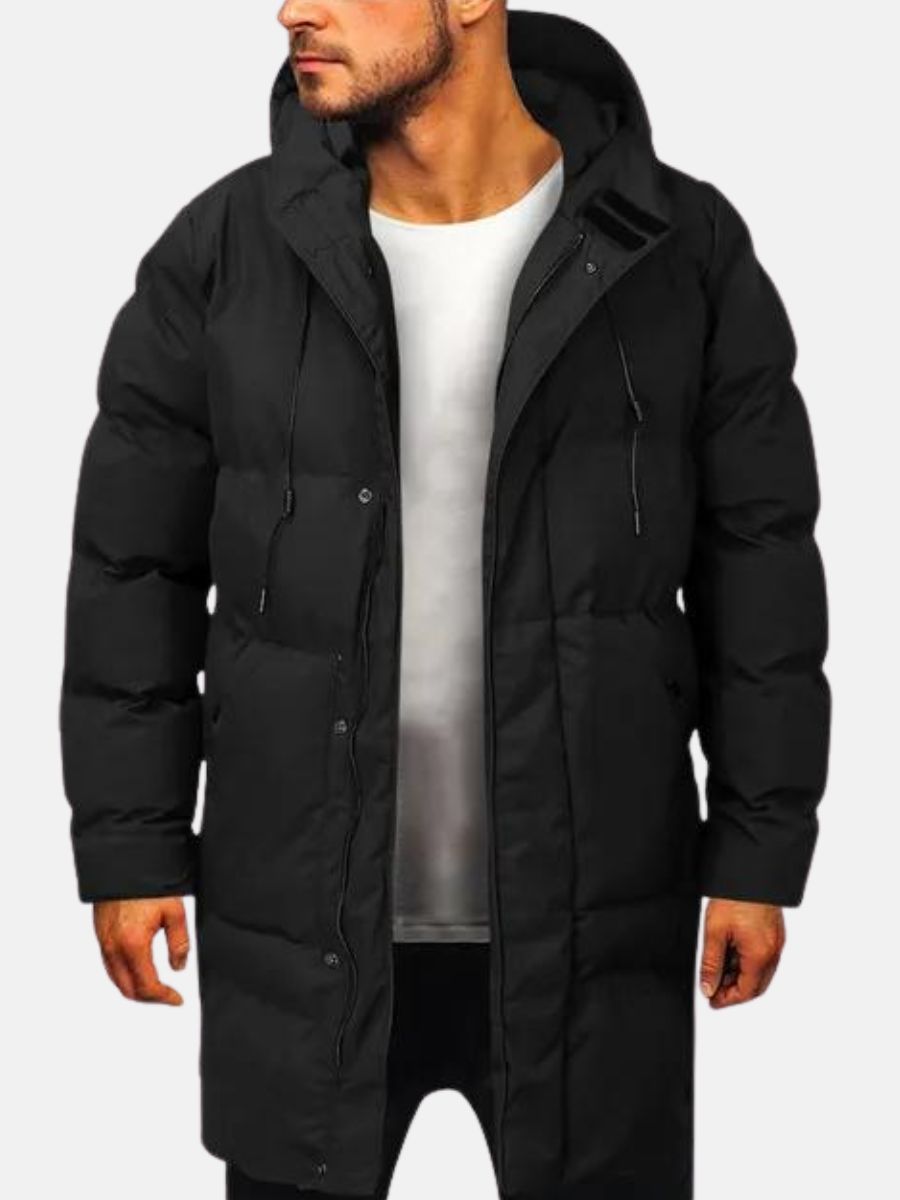 Heren Gewatteerde Winterparka met Capuchon | Warm & Lang