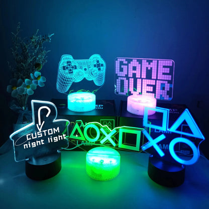 GlowGaming - 3D LED Lamp met Opvallend design voor Gamerskamer