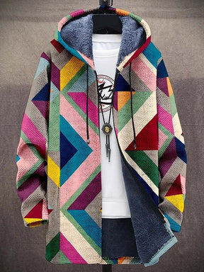 Dames Artistieke Afdrukken Capuchon Cardigan | Warme