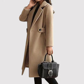 Dames Elegante Getailleerde Lange Jas | Tijdloze Stijl