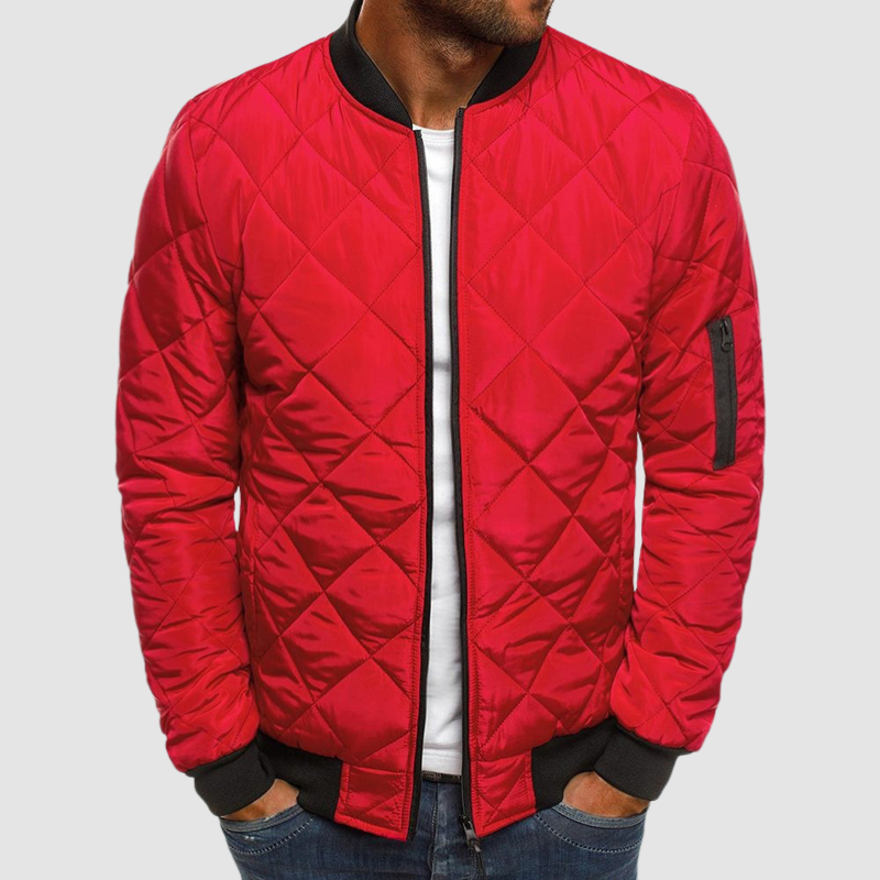 Heren Diamant Stiksel Slim Fit Jack | Rits met Mouwzak