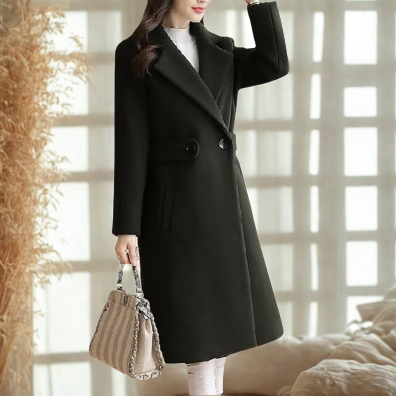 Dames Elegante Getailleerde Lange Jas | Tijdloze Stijl