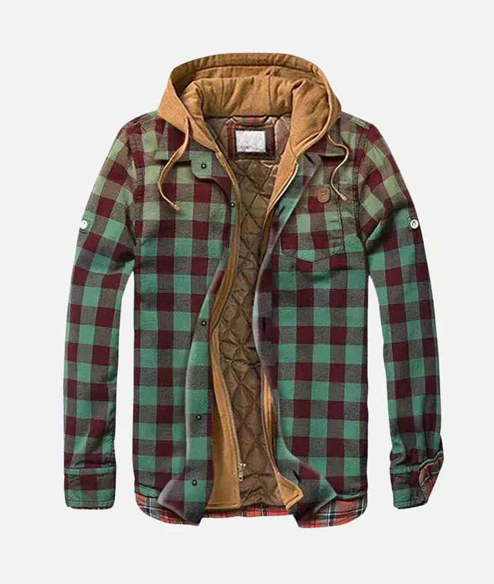 Heren Vintage Patchwork Ruit Jas | Warm en Stijlvol