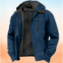 Heren Dikke Gevoerde Winterjas met Capuchon | Comfortabele Warme Jas met Rits